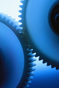 image of blue gears